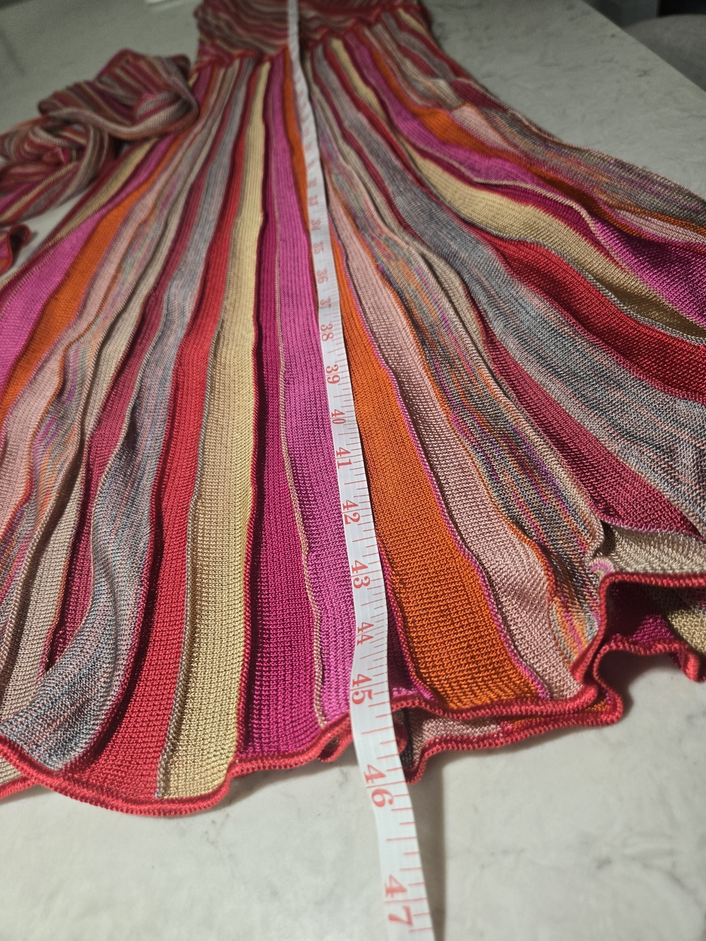 ⭐Missoni Striped V-Neck Sleeveless Dress in Pink, Red, Tan 4 - Picture 16 of 16